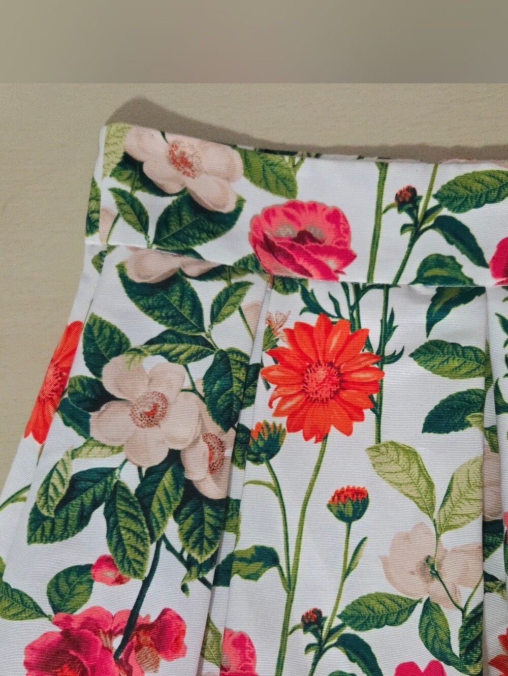 Vintage Eliza J Pleated A-Line Skirt - Botanical - Box Pleats - Tulle - Size 4 - Picture 4 of 12